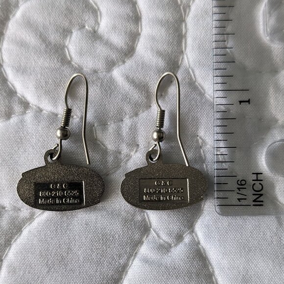 NHL Carolina Hurricane's Hockey Team Logo Earrings  LIKE NEW! - Picture 6 of 7